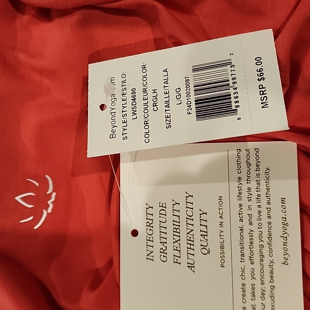 Beyond Yoga Stylish Coral Cutout Tank Top NWT - Picture 6 of 9